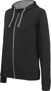 LADIES’ CONTRAST HOODED FULL ZIP SWEATSHIRT - Img 2