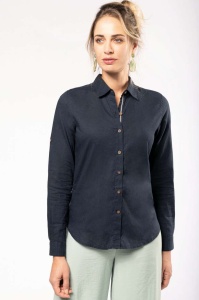 LADIES' LONG SLEEVE LINEN AND COTTON SHIRT