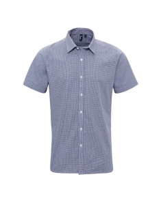 MEN'S SHORT SLEEVE GINGHAM COTTON MICROCHECK SHIRT - Img 6
