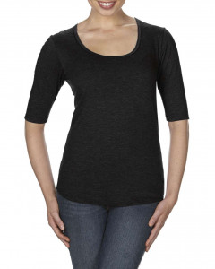 WOMEN’S TRI-BLEND DEEP SCOOP 1/2 SLEEVE TEE - Img 2