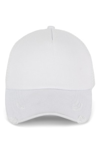DESTROYED COTTON 5 PANEL TRUCKER WITH SOFT FRONT PANEL
