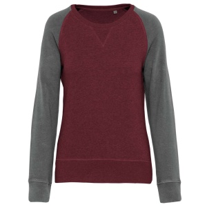 LADIES' TWO-TONE ORGANIC CREW NECK RAGLAN SLEEVE SWEATSHIRT - Img 3