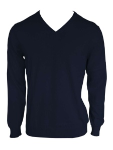 MEN’S V-NECK FINE GAUGE COTTON PULLOVER - Img 3