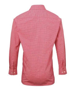 MEN'S LONG SLEEVE GINGHAM COTTON MICROCHECK SHIRT - Img 11