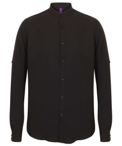 MEN'S MANDARIN SHIRT WITH ROLL-TAB SLEEVE - Img 2