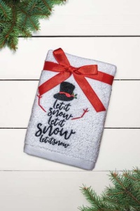 OLIMA CHRISTMAS TOWEL - LET IT SNOW SNOWMAN - Img 2