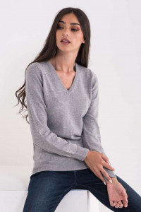 LADIES’ V-NECK FINE GAUGE COTTON PULLOVER - Img 3