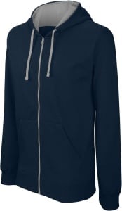 MEN'S CONTRAST HOODED FULL ZIP SWEATSHIRT - Img 2