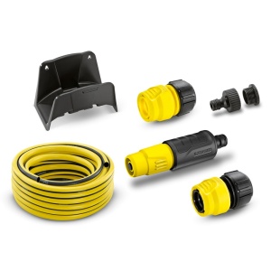 Set de furtun 1/2'' - 15m cu cuple, stropitor si suport de perete - Img 1