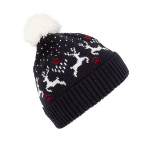 WINTER BEANIE WITH REINDEER DESIGN - Img 2