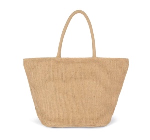 WOVEN JUTE SHOPPING BAG WITH KNIT CANVAS EFFECT - NATURAL - Img 2