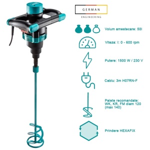 Amestecator Collomix MIX-BRO M130, 1 viteza, 1300W, fara paleta - Img 2