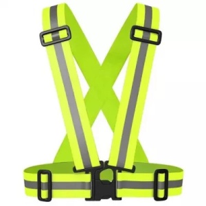 Ham reflectorizant reglabil, material elastic, banda 4cm, verde, unisex, universal