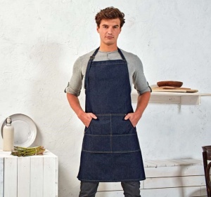 JEANS STITCH DENIM BIB APRON