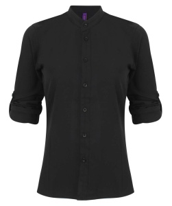 LADIES' MANDARIN SHIRT WITH ROLL-TAB SLEEVE - Img 3