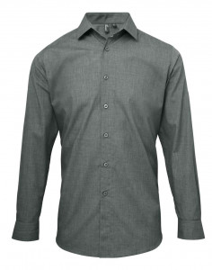 MEN'S CROSS-DYE ROLL SLEEVE POPLIN BAR SHIRT - Img 1