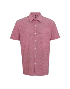 MEN'S SHORT SLEEVE GINGHAM COTTON MICROCHECK SHIRT - Img 7