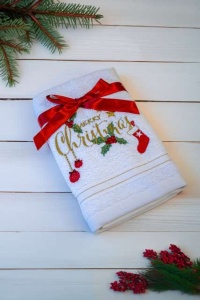 OLIMA CHRISTMAS TOWEL - MERRY CHRISTMAS ORNAMENTS - Img 2
