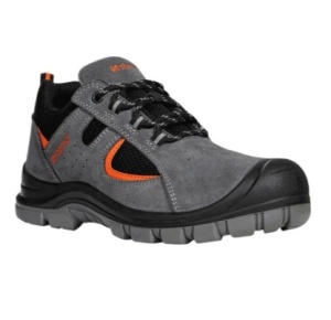 Pantofi de protecție unisex, cu bombeu metalic, piele & material textil, Kastor Grey 2.0 Low S1