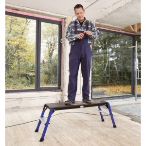 Scara tip platforma, 2 trepte, lungime platforma 1m, inaltime de lucru 2.45m, MONTO StepTop - Img 8
