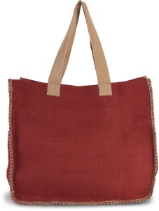 JUTE BAG WITH CONTRAST STITCHING - Img 2