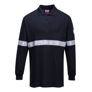 Tricou Polo cu Maneci Lungi Antistatic si Ignifug cu Benze Reflectorizante