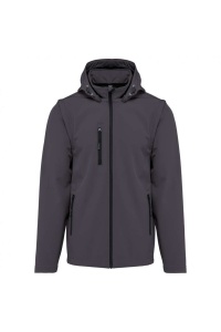 UNISEX 3-LAYER SOFTSHELL HOODED JACKET WITH REMOVABLE SLEEVES - Img 3