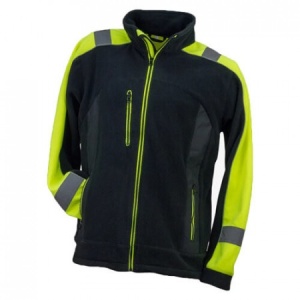 Urgent-C Polar - Jacheta polar fleece reflectorizanta, galben NEON/negru*