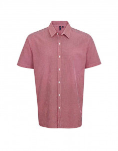 MEN'S SHORT SLEEVE GINGHAM COTTON MICROCHECK SHIRT - Img 3