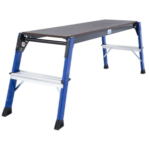 Scara tip platforma, 2 trepte, lungime platforma 1m, inaltime de lucru 2.45m, MONTO StepTop - Img 1