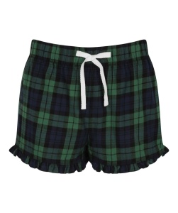 WOMEN'S TARTAN FRILL LOUNGE SHORTS