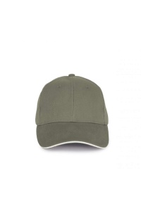 CAP IN ORGANIC COTTON WITH CONTRASTING SANDWICH PEAK - 6 PANELS - Img 2