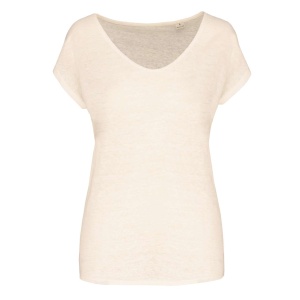 LADIES' V-NECK LINEN T-SHIRT - Img 5