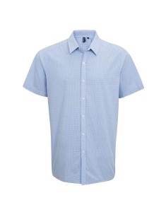 MEN'S SHORT SLEEVE GINGHAM COTTON MICROCHECK SHIRT - Img 8