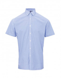 MEN'S SHORT SLEEVE GINGHAM COTTON MICROCHECK SHIRT - Img 4