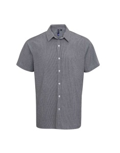 MEN'S SHORT SLEEVE GINGHAM COTTON MICROCHECK SHIRT - Img 5