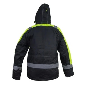 Urgent Light - Geaca de protectie de iarna, imblanita, impermeabila, negru/galben NEON - Img 2