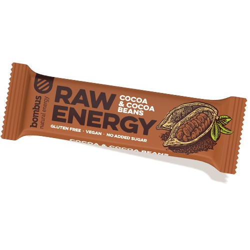 Baton fructe Raw Energy cu cacao si boabe de cacao - 50 g