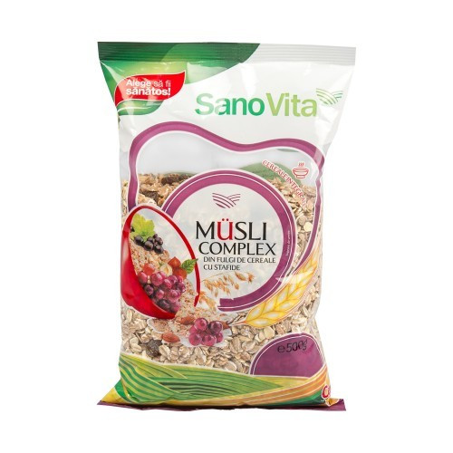 Musli Complex cu Fulgi din Cereale cu Stafide - 500g