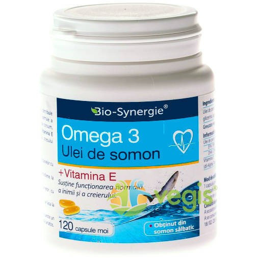 Omega 3 ulei somon + Vitamina E - 120 cps