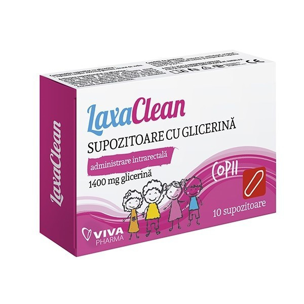 Supozitoare cu glicerină pentru copii, LaxaClean - 10 buc