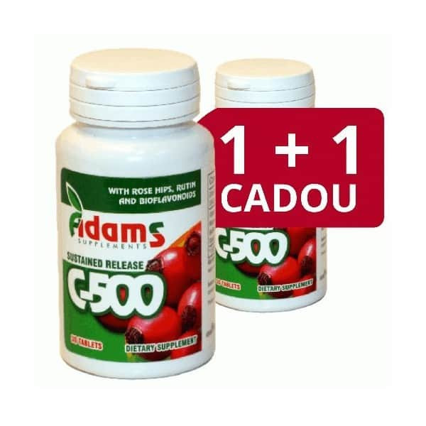 Vitamina C-500 cu Macese - 30 cps 1 + 1 Gratis