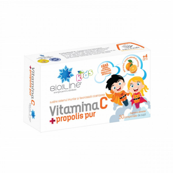Vitamina C cu propolis pur pentru copii - 30 cpr