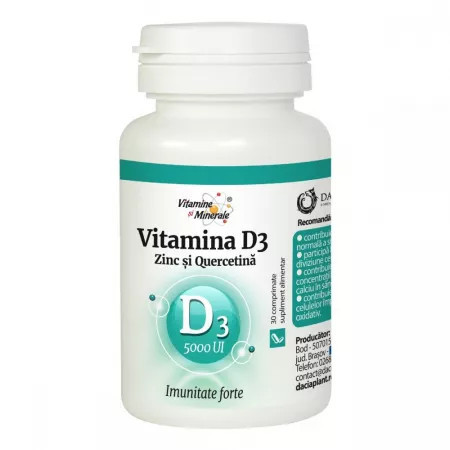 Vitamina D3 (5000UI) Zinc si Quercetina - 30 cpr