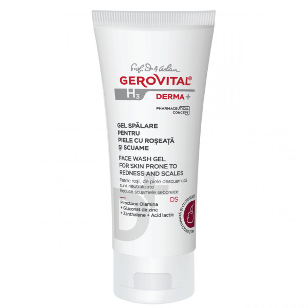 GH3 Derma+ gel spalare piele cu roseata si scuame - 150 ml
