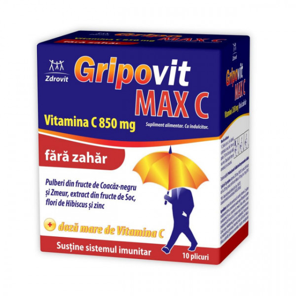 Gripovit Max C 850 mg fara zahar - 10 dz