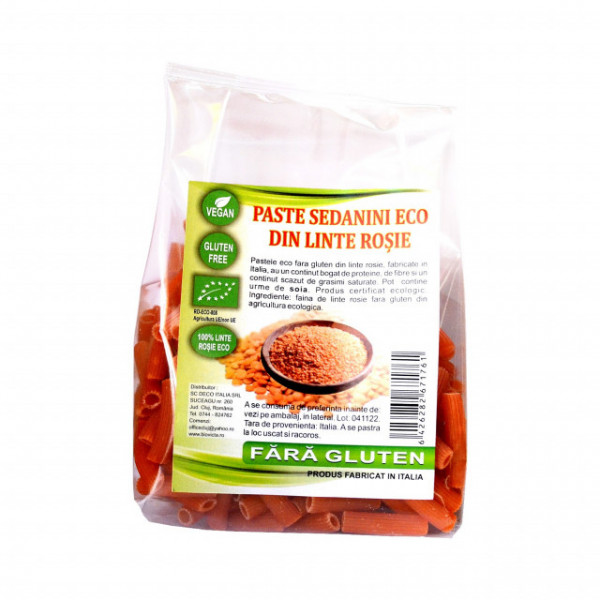 Paste sedanini fara gluten din linte rosie, BIO - 250 g