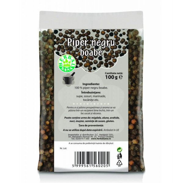 Piper negru boabe - 40 g Herbavit