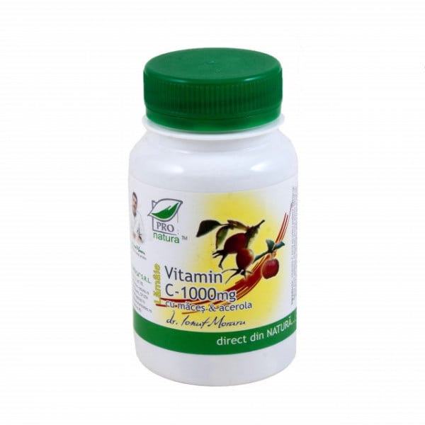 Vitamina C 1000 mg cu Acerola Lamaie cu macese - 60 cpr