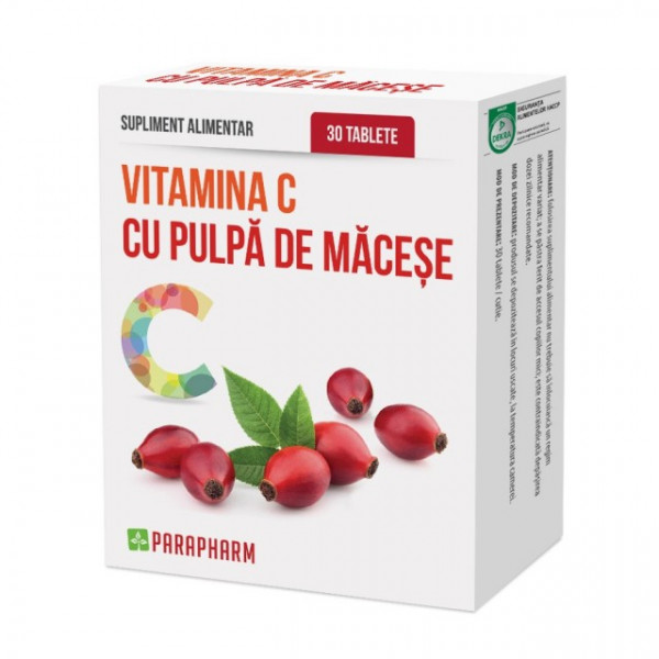 Vitamina C cu pulpa de macese - 30 tbl